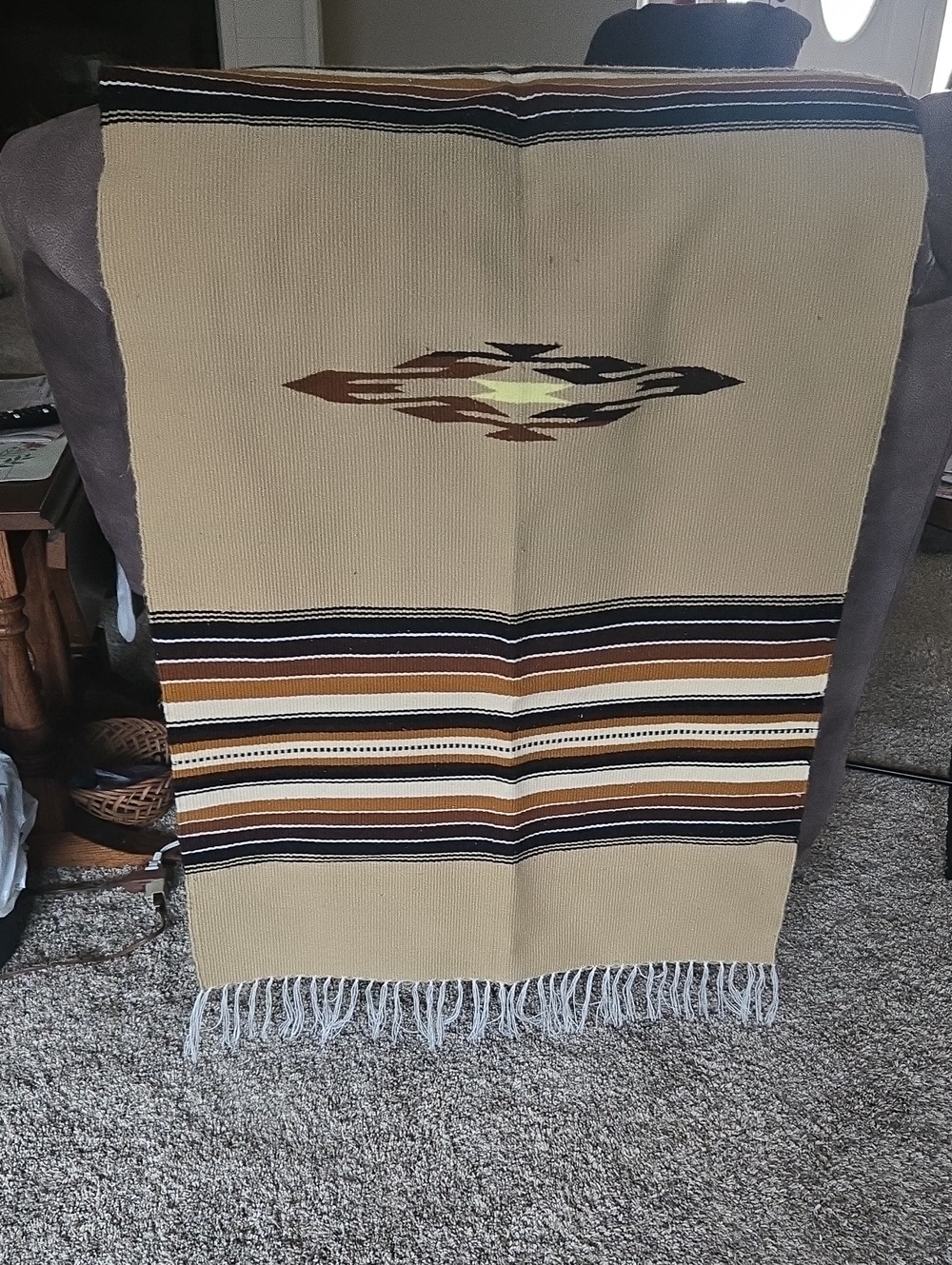 Southwestern Beige and Brown Decorative Throw Blanket - Home Accents 52" X 26"